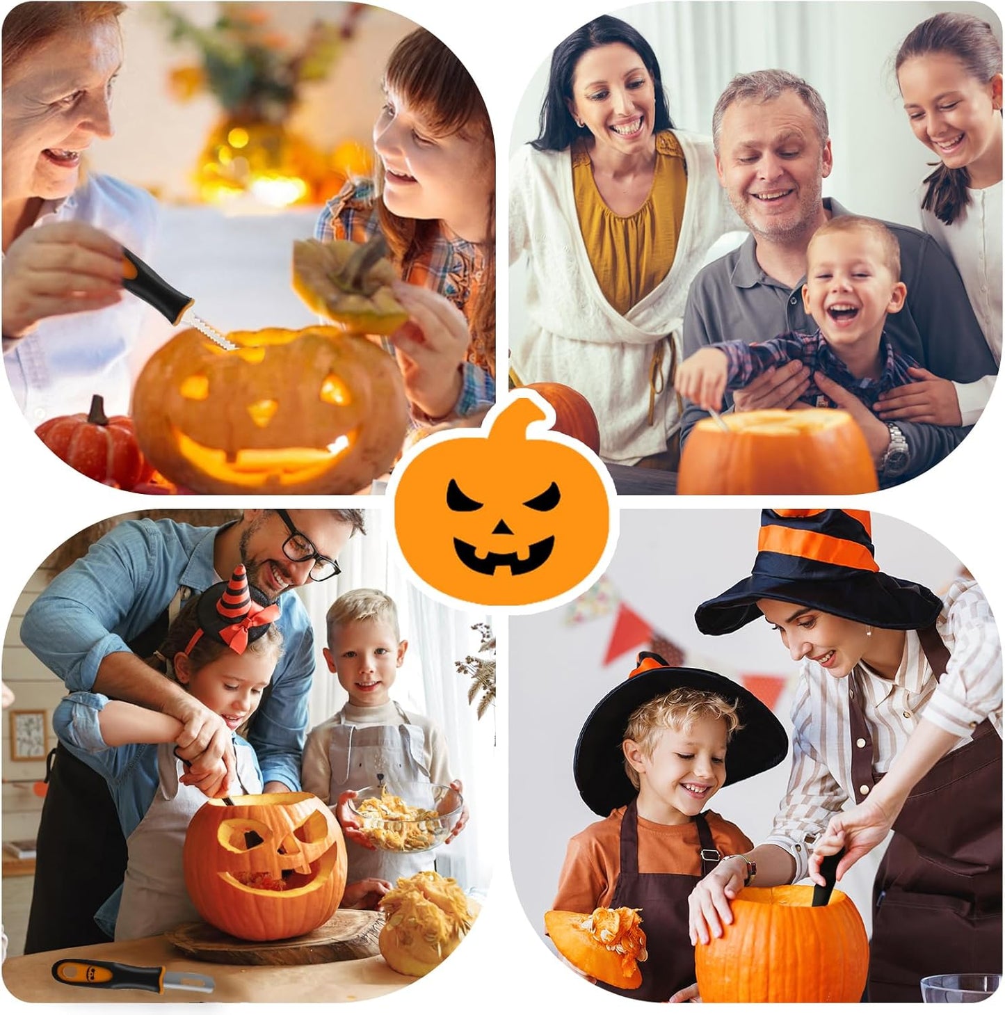 Professional Pumpkin Carving Kit, 26 PCS Heavy Duty Stainless Steel Tools with 9 Knives, Saw & Scoop, Halloween Carving Set with Stencils for Adults & Kids to DIY Jack-o-Lanterns