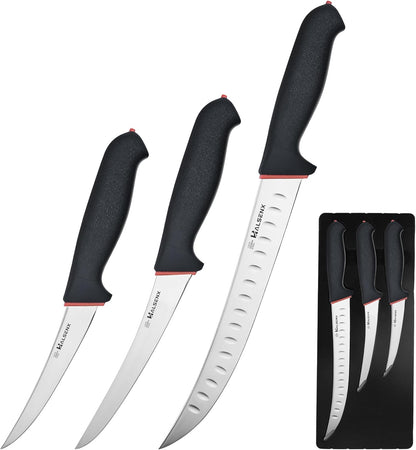 6" Boning Knife for Meat Cutting, Curved Blade | Curved blade deboning,High-carbon rust-resistant,Fluted edge tears less,Softgrip reduces fatigue,Versatile meat & poultry.