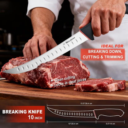6" Boning Knife for Meat Cutting, Curved Blade | Curved blade deboning,High-carbon rust-resistant,Fluted edge tears less,Softgrip reduces fatigue,Versatile meat & poultry.