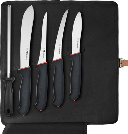 6" Boning Knife for Meat Cutting, Curved Blade | Curved blade deboning,High-carbon rust-resistant,Fluted edge tears less,Softgrip reduces fatigue,Versatile meat & poultry.