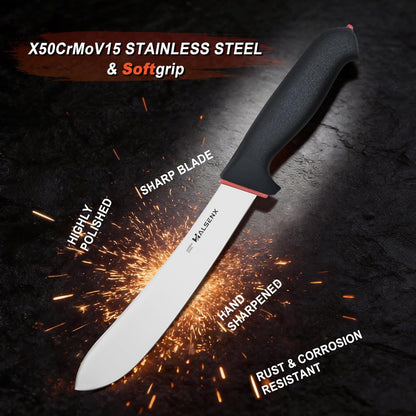 6" Boning Knife for Meat Cutting, Curved Blade | Curved blade deboning,High-carbon rust-resistant,Fluted edge tears less,Softgrip reduces fatigue,Versatile meat & poultry.