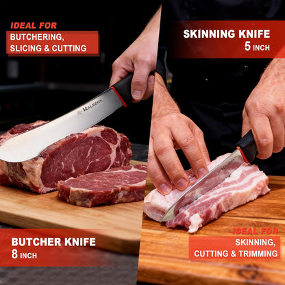 6" Boning Knife for Meat Cutting, Curved Blade | Curved blade deboning,High-carbon rust-resistant,Fluted edge tears less,Softgrip reduces fatigue,Versatile meat & poultry.