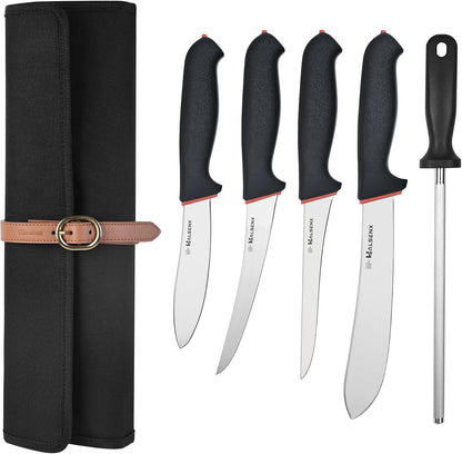 6" Boning Knife for Meat Cutting, Curved Blade | Curved blade deboning,High-carbon rust-resistant,Fluted edge tears less,Softgrip reduces fatigue,Versatile meat & poultry.