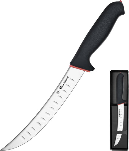 6" Boning Knife for Meat Cutting, Curved Blade | Curved blade deboning,High-carbon rust-resistant,Fluted edge tears less,Softgrip reduces fatigue,Versatile meat & poultry.