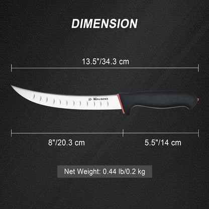 6" Boning Knife for Meat Cutting, Curved Blade | Curved blade deboning,High-carbon rust-resistant,Fluted edge tears less,Softgrip reduces fatigue,Versatile meat & poultry.