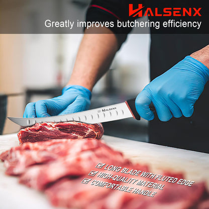 6" Boning Knife for Meat Cutting, Curved Blade | Curved blade deboning,High-carbon rust-resistant,Fluted edge tears less,Softgrip reduces fatigue,Versatile meat & poultry.
