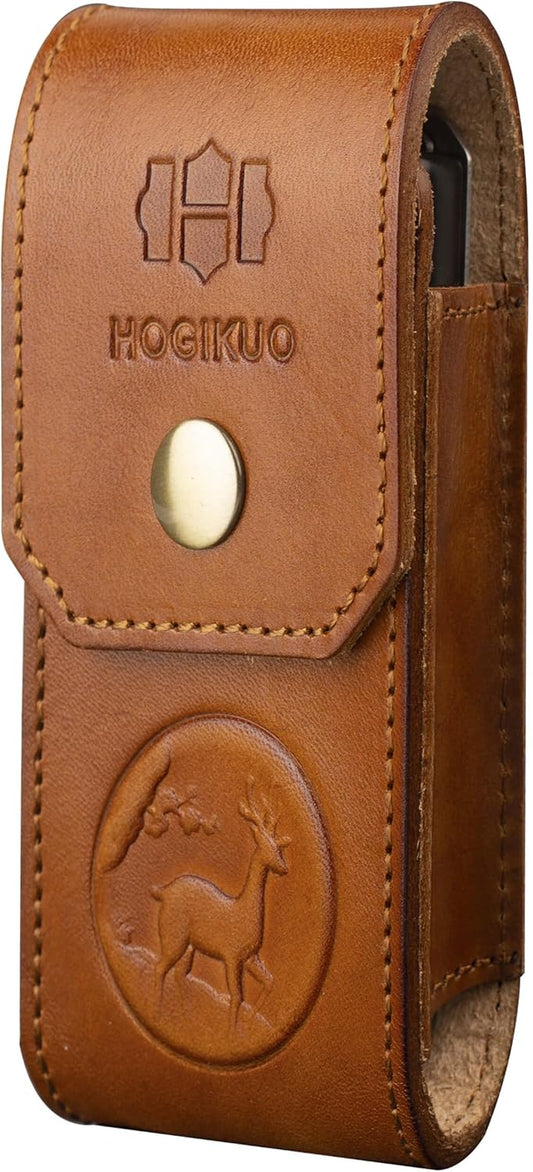 Leather Multitool Sheath，Multi Tool Holster for Leatherman, Gerber, SOG and Similar Folding Tools (Brown, for 5" to 5.5" Tools)