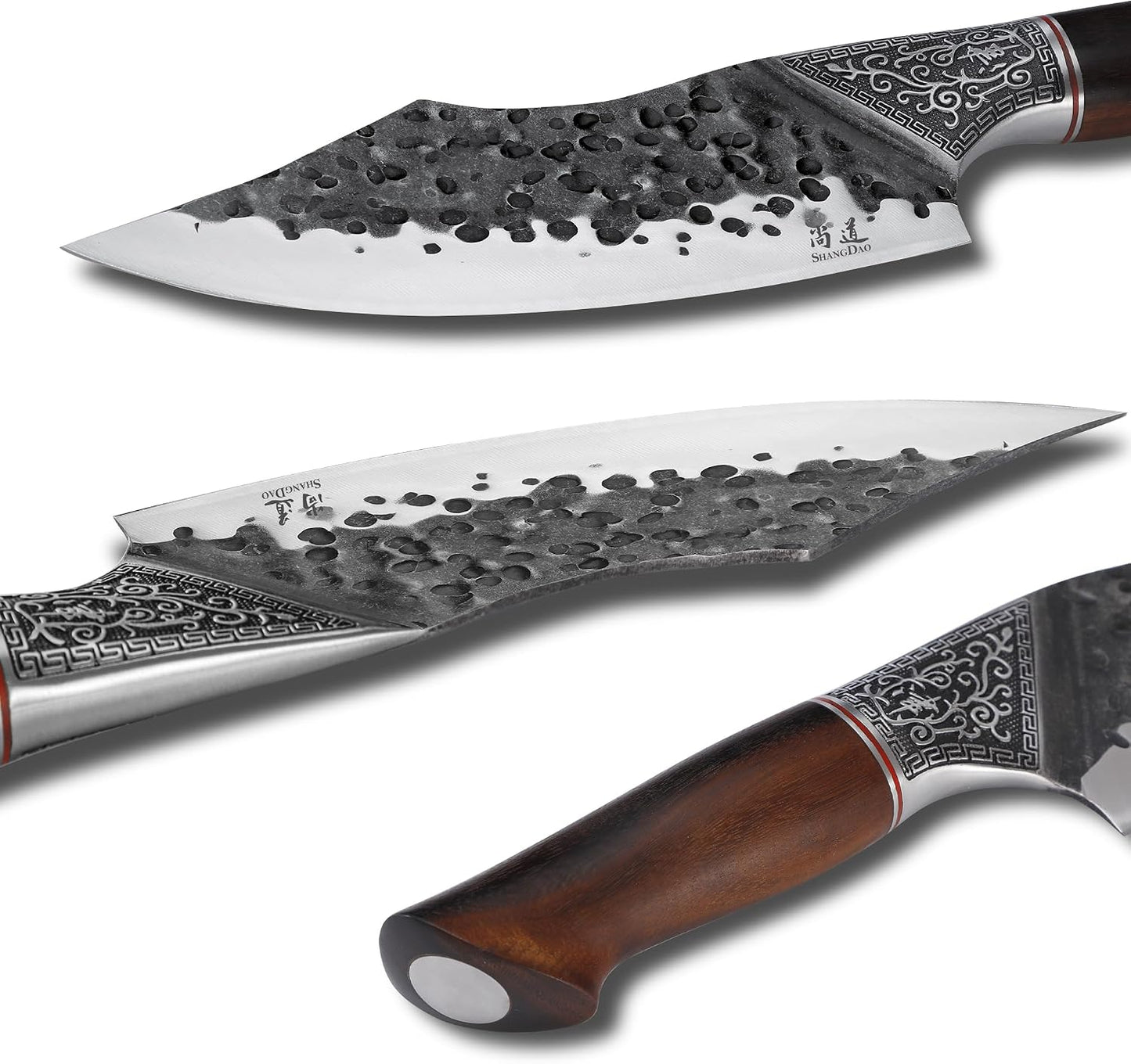 7" Chef Knife - Butcher Knife for Meat, Japanese High Carbon Meat Cleaver Knife, Hand Forged Meat Cutting Knife, Ultra Sharp Kitchen Knife for Home, Camping BBQ Cooking Knife
