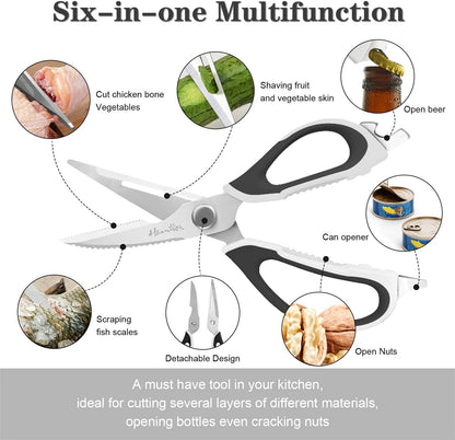 14-Piece Knife Block Set, High-Carbon Stainless Steel Chef Knives with Triple Rivet Handles, Sharpening Steel & Multifunctional Shears | Santoku, Bread, Steak Knives & Wood Block