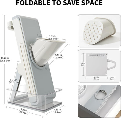 Safe Mandoline Slicer for Kitchen, 4-In-1 Chopper Vegetable Cutter, Mandolin Julienne Slicers for Fruits and Vegetables, Potato Cutter for Fries, Kitchen Gadgets and House Essentials