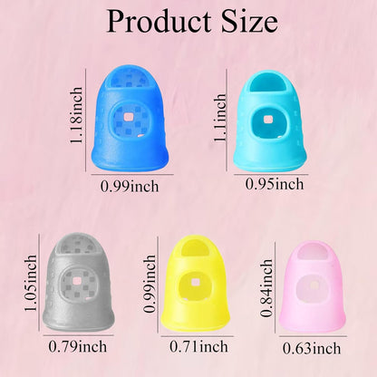 30 Pieces Rubber Thimble Finger Guards, Durable Silicone Finger Tips Protector for Sewing Quilting Knitting Embroidery Crafts Paperwork Carving