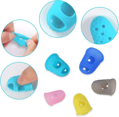 30 Pieces Rubber Thimble Finger Guards, Durable Silicone Finger Tips Protector for Sewing Quilting Knitting Embroidery Crafts Paperwork Carving