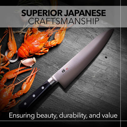 Kagayaki , KG-13 Professional Western Deba Knife, VG-1 High Carbon Japanese Stainless Steel Pro Kitchen Knife with Ergonomic Pakka Wood Handle, 8.2 inch