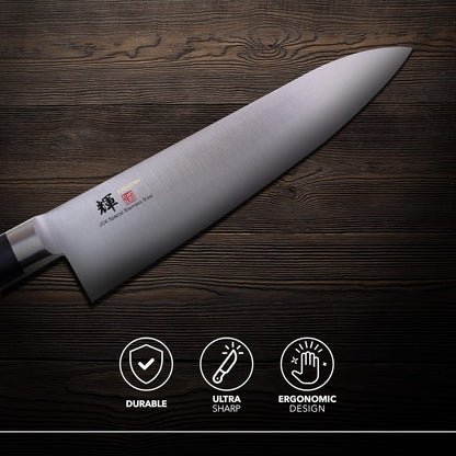 Kagayaki , KG-13 Professional Western Deba Knife, VG-1 High Carbon Japanese Stainless Steel Pro Kitchen Knife with Ergonomic Pakka Wood Handle, 8.2 inch