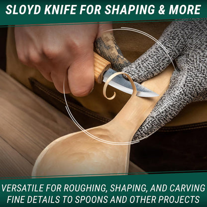 S01 Wood Spoon Carving Knives Set Spoon Making Tools Kit Whittling Knife Hook Knife Right-handed Bowl Cup Kuksa for Beginners Woodworking Professional Wood Carving Kit
