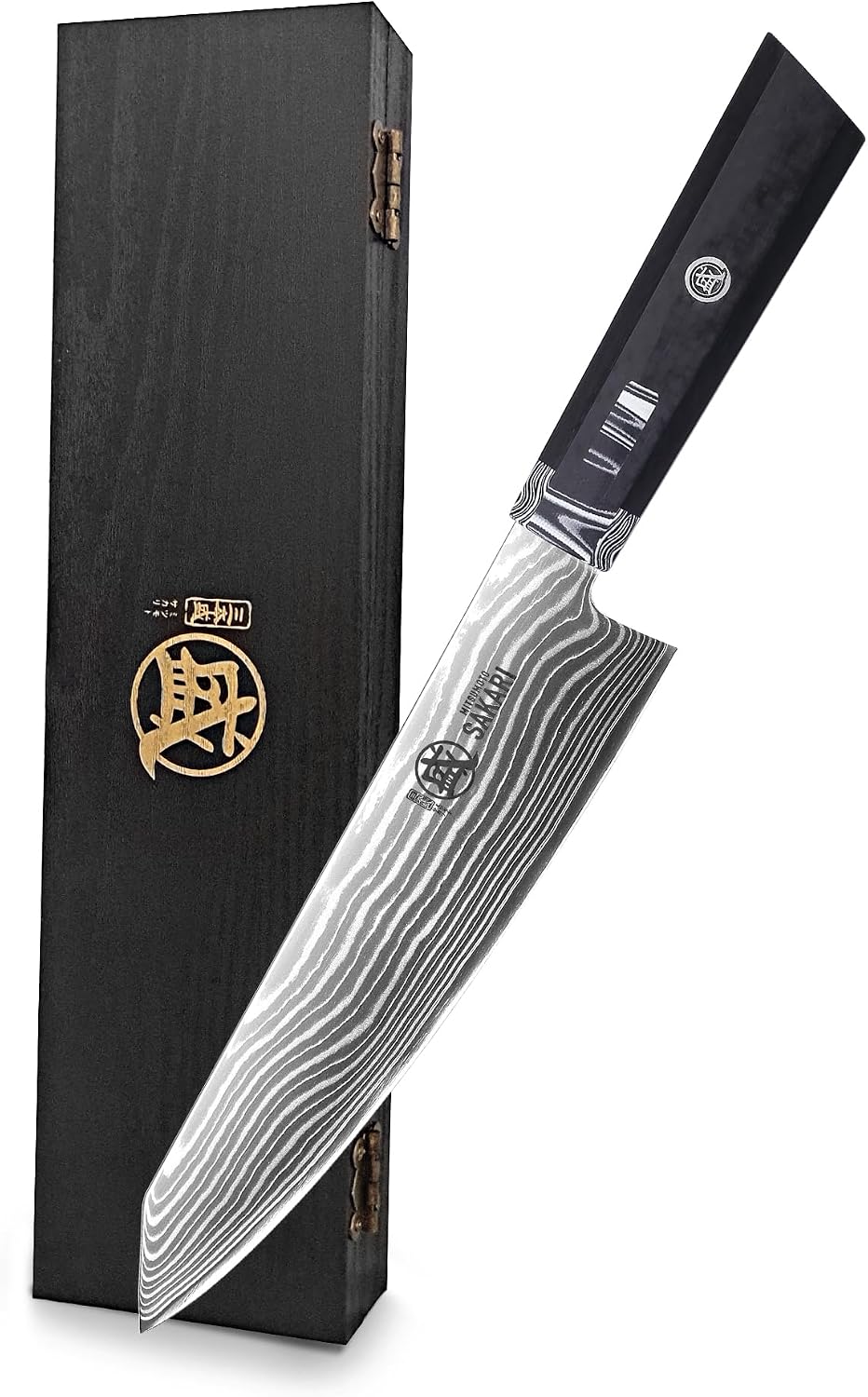 8 inch Kiritsuke Chef Knife, SG-Pro Powdered Steel 73-Layer Damascus Knife, Ergonomic G10 Handle for Kitchen Precision Cutting