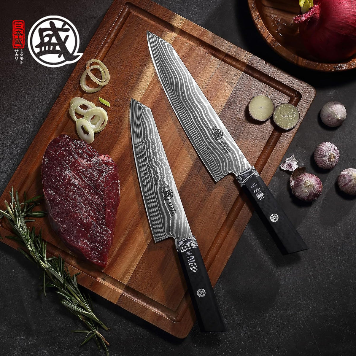 8 inch Kiritsuke Chef Knife, SG-Pro Powdered Steel 73-Layer Damascus Knife, Ergonomic G10 Handle for Kitchen Precision Cutting
