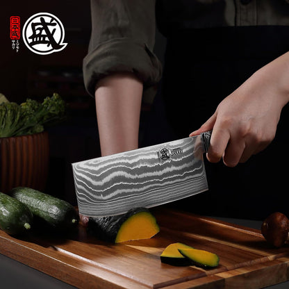 8 inch Kiritsuke Chef Knife, SG-Pro Powdered Steel 73-Layer Damascus Knife, Ergonomic G10 Handle for Kitchen Precision Cutting