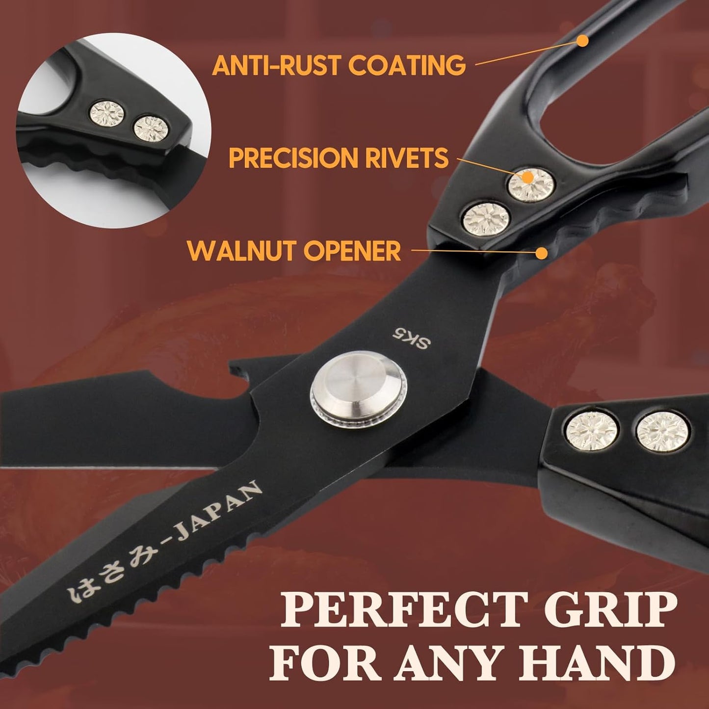 Kitchen Scissors, Poultry Shears Heavy Duty, Heavy Duty Kitchen Shears, Stainless Steel Poultry Scissors for Turkey, Chicken, Thanksgiving, Christmas Day