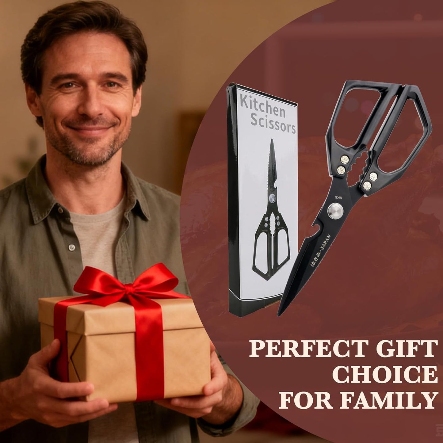 Kitchen Scissors, Poultry Shears Heavy Duty, Heavy Duty Kitchen Shears, Stainless Steel Poultry Scissors for Turkey, Chicken, Thanksgiving, Christmas Day