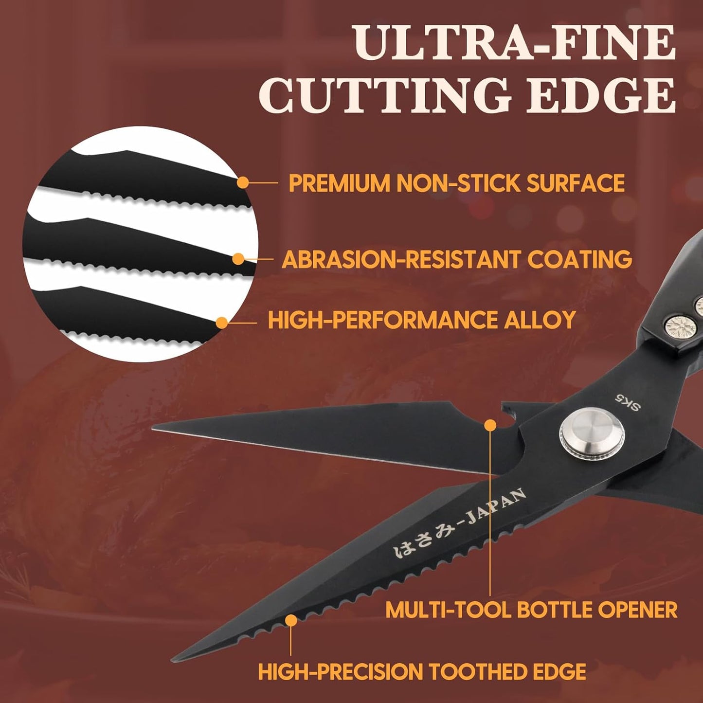 Kitchen Scissors, Poultry Shears Heavy Duty, Heavy Duty Kitchen Shears, Stainless Steel Poultry Scissors for Turkey, Chicken, Thanksgiving, Christmas Day