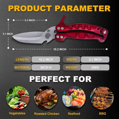 Kitchen Scissors, Poultry Shears Heavy Duty, Heavy Duty Kitchen Shears, Stainless Steel Poultry Scissors for Turkey, Chicken, Thanksgiving, Christmas Day