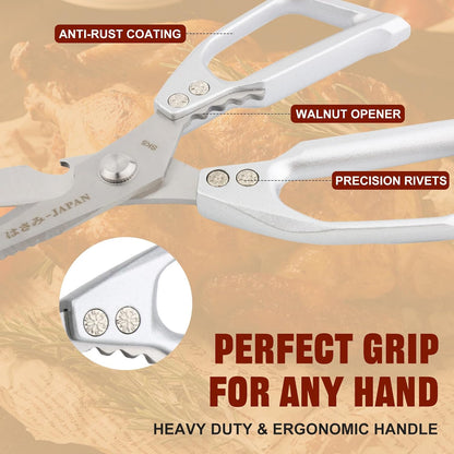 Kitchen Scissors, Poultry Shears Heavy Duty, Heavy Duty Kitchen Shears, Stainless Steel Poultry Scissors for Turkey, Chicken, Thanksgiving, Christmas Day