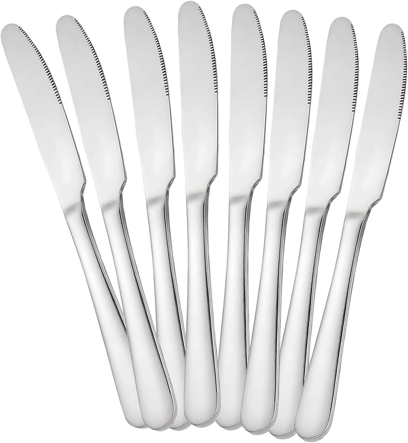 Stainless steel butter knife, set of 6 dinner knife, suitable for daily use, parties and outdoor dining,Dishwasher Safe (6)