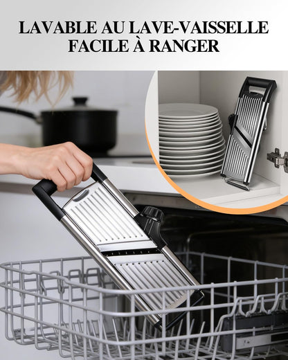 Adjustable Mandoline Food Slicer,Vegetable Slicer Fruit Cutter | Stainless Steel Mandoline Slicer, Julienne Slicers for Kitchen Onion Potato, Tomato, Vegetable, and Fruit, Dishwasher Safe