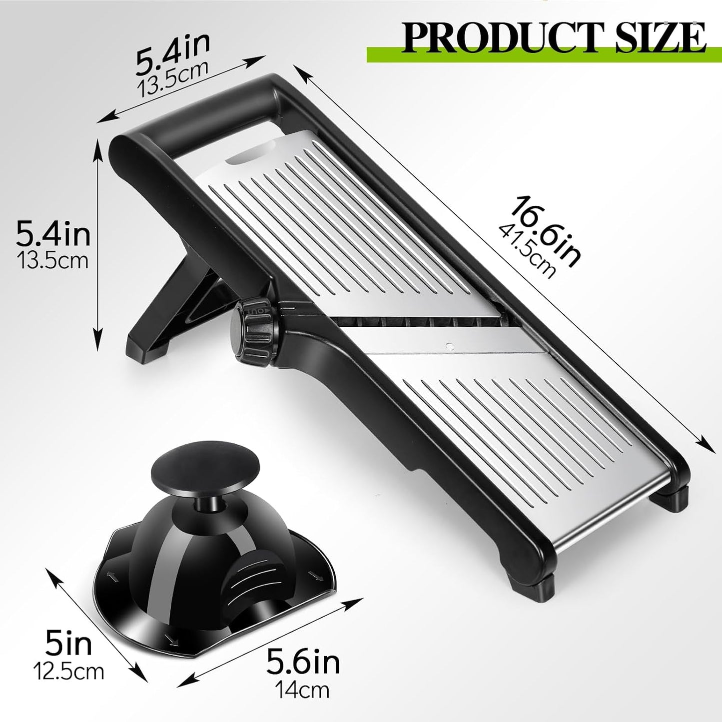 Adjustable Mandoline Food Slicer,Vegetable Slicer Fruit Cutter | Stainless Steel Mandoline Slicer, Julienne Slicers for Kitchen Onion Potato, Tomato, Vegetable, and Fruit, Dishwasher Safe