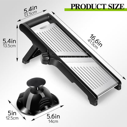 Adjustable Mandoline Food Slicer,Vegetable Slicer Fruit Cutter | Stainless Steel Mandoline Slicer, Julienne Slicers for Kitchen Onion Potato, Tomato, Vegetable, and Fruit, Dishwasher Safe