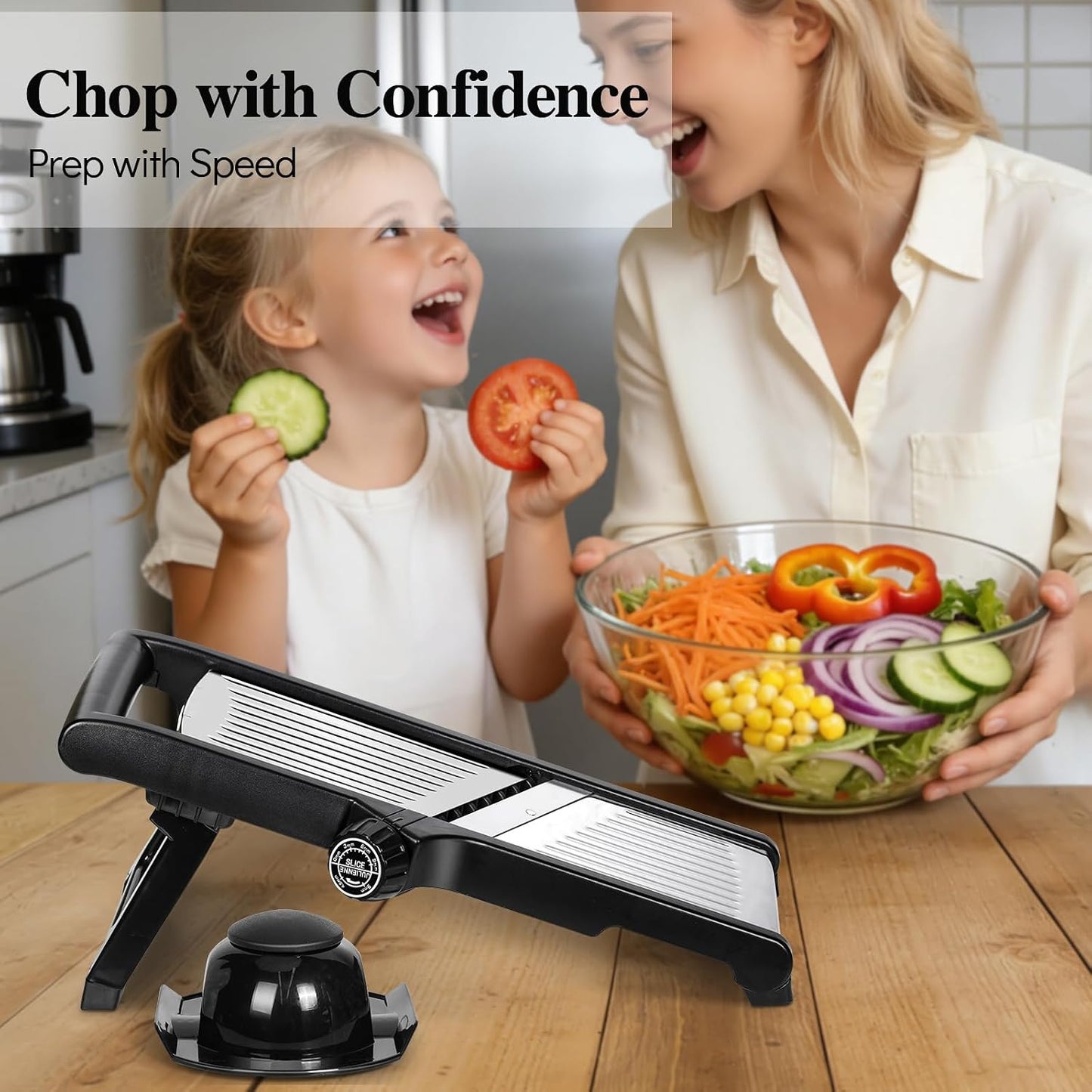 Adjustable Mandoline Food Slicer,Vegetable Slicer Fruit Cutter | Stainless Steel Mandoline Slicer, Julienne Slicers for Kitchen Onion Potato, Tomato, Vegetable, and Fruit, Dishwasher Safe