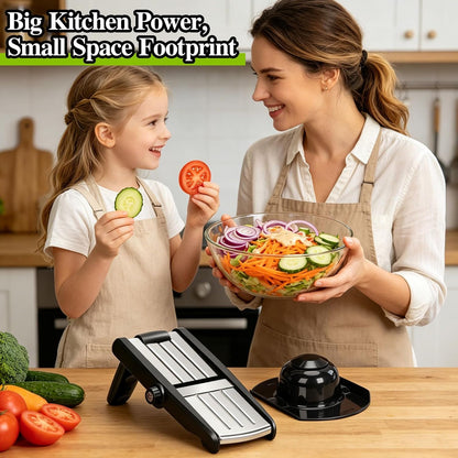 Adjustable Mandoline Food Slicer,Vegetable Slicer Fruit Cutter | Stainless Steel Mandoline Slicer, Julienne Slicers for Kitchen Onion Potato, Tomato, Vegetable, and Fruit, Dishwasher Safe