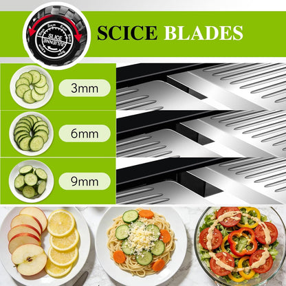 Adjustable Mandoline Food Slicer,Vegetable Slicer Fruit Cutter | Stainless Steel Mandoline Slicer, Julienne Slicers for Kitchen Onion Potato, Tomato, Vegetable, and Fruit, Dishwasher Safe