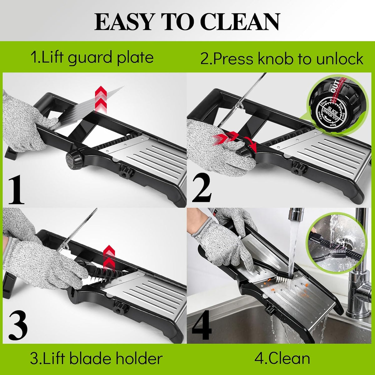 Adjustable Mandoline Food Slicer,Vegetable Slicer Fruit Cutter | Stainless Steel Mandoline Slicer, Julienne Slicers for Kitchen Onion Potato, Tomato, Vegetable, and Fruit, Dishwasher Safe