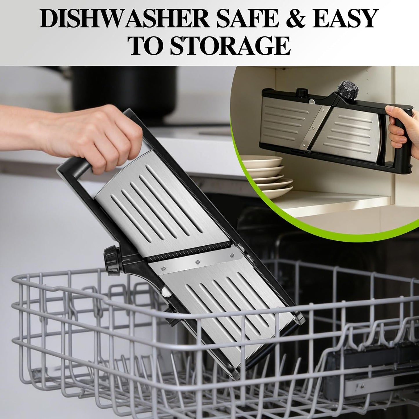 Adjustable Mandoline Food Slicer,Vegetable Slicer Fruit Cutter | Stainless Steel Mandoline Slicer, Julienne Slicers for Kitchen Onion Potato, Tomato, Vegetable, and Fruit, Dishwasher Safe