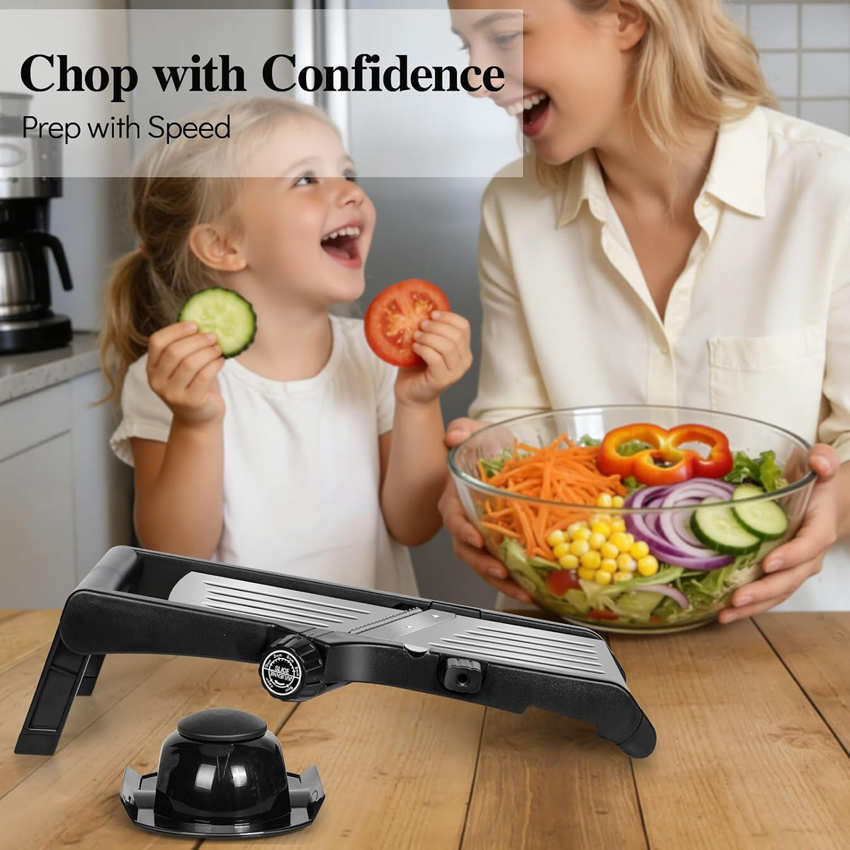 Adjustable Mandoline Food Slicer,Vegetable Slicer Fruit Cutter | Stainless Steel Mandoline Slicer, Julienne Slicers for Kitchen Onion Potato, Tomato, Vegetable, and Fruit, Dishwasher Safe