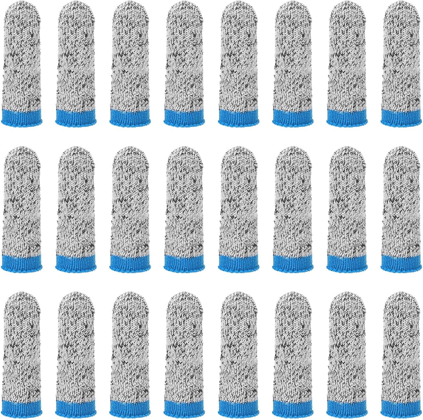 60-Pack Finger Cots Cut Resistant, Reusable Finger Sleeve Protectors for Sculpture/Kitchen/Garden, HPPE Fiber Thumb Finger Guards Covers [2.8", Grey Blue]