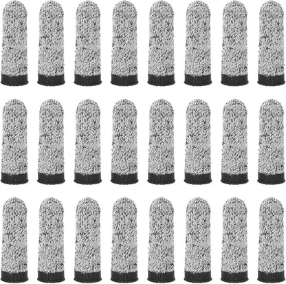 60-Pack Finger Cots Cut Resistant, Reusable Finger Sleeve Protectors for Sculpture/Kitchen/Garden, HPPE Fiber Thumb Finger Guards Covers [2.8", Grey Blue]
