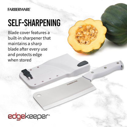 EdgeKeeper 6" Cleaver - Built-In Sharpener (White)