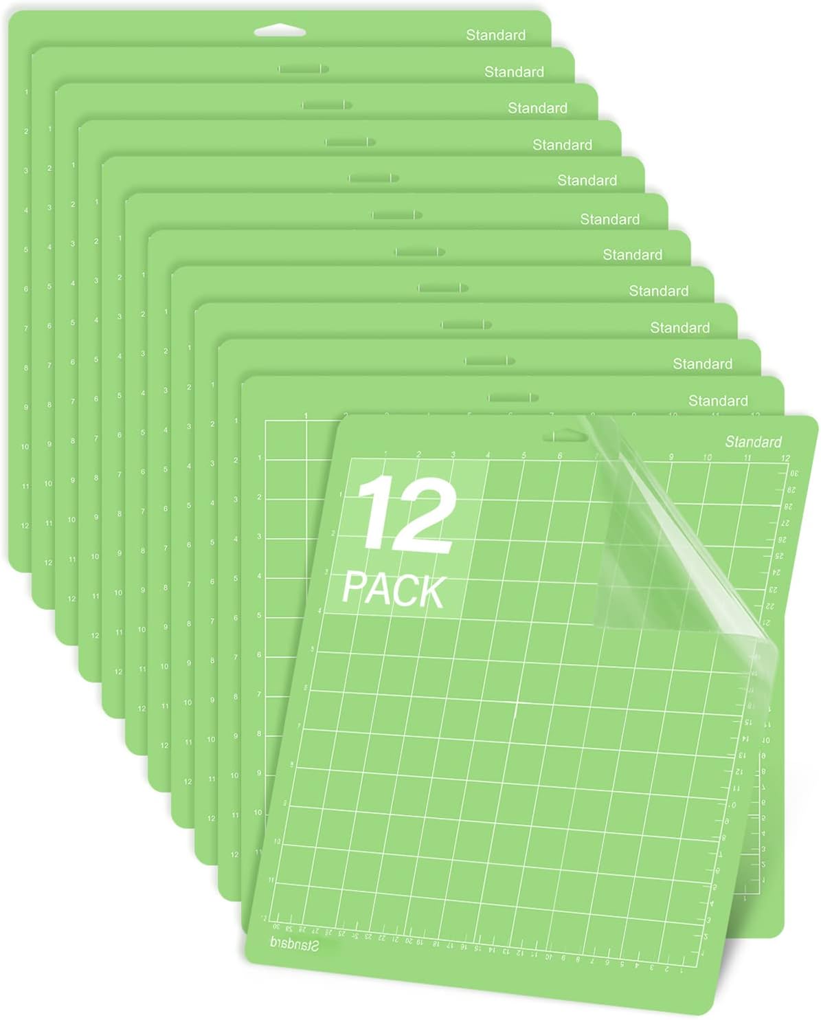 Cutting Mat, Compatible With Maker 3/Maker/Explore 3/Air 2/Air/One 12 Pack 12x12 Cut Mats Replacement Accessories Adhesive Sticky Green Cricket Standard Card