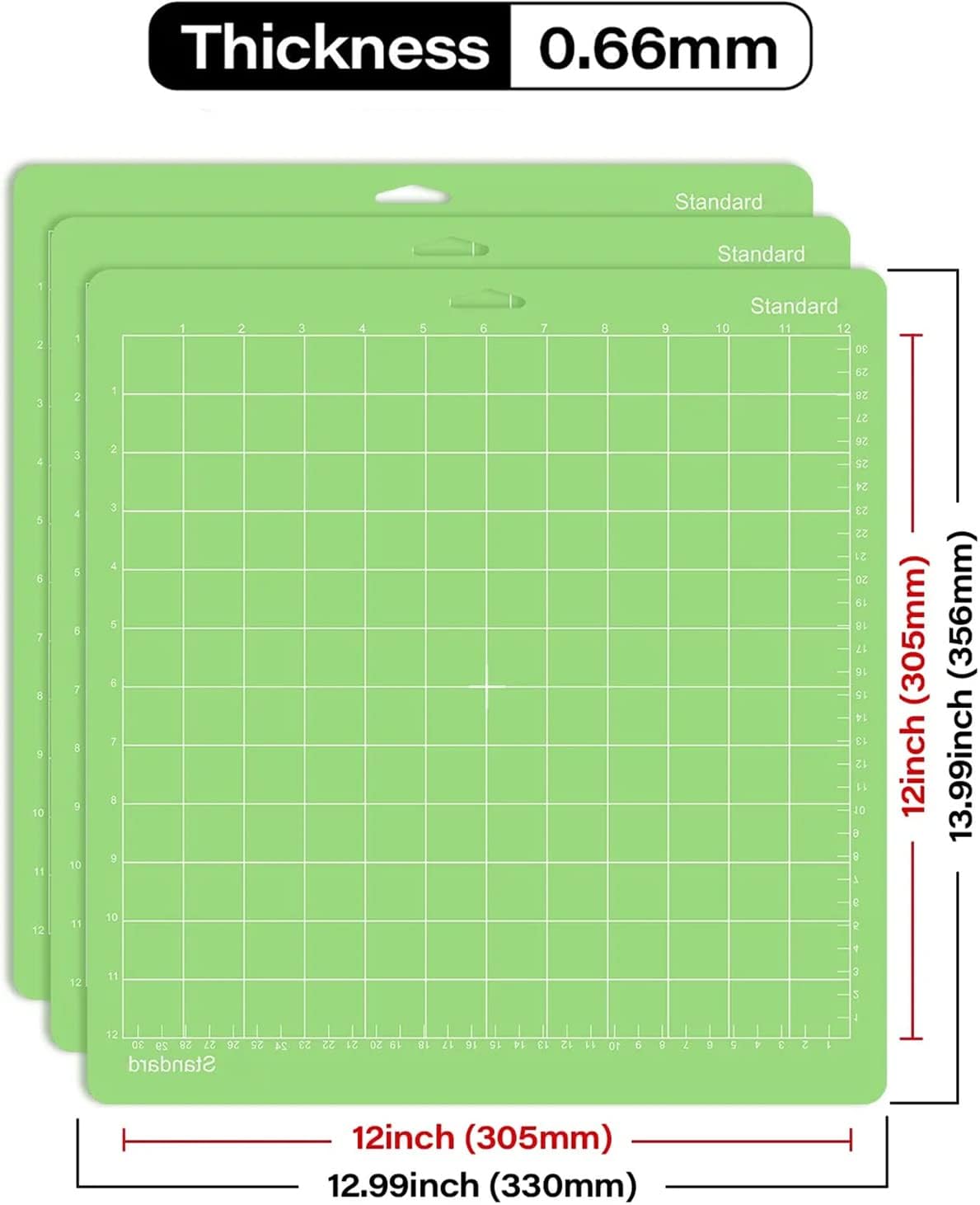 Cutting Mat, Compatible With Maker 3/Maker/Explore 3/Air 2/Air/One 12 Pack 12x12 Cut Mats Replacement Accessories Adhesive Sticky Green Cricket Standard Card
