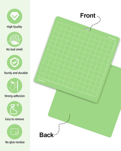 Cutting Mat, Compatible With Maker 3/Maker/Explore 3/Air 2/Air/One 12 Pack 12x12 Cut Mats Replacement Accessories Adhesive Sticky Green Cricket Standard Card