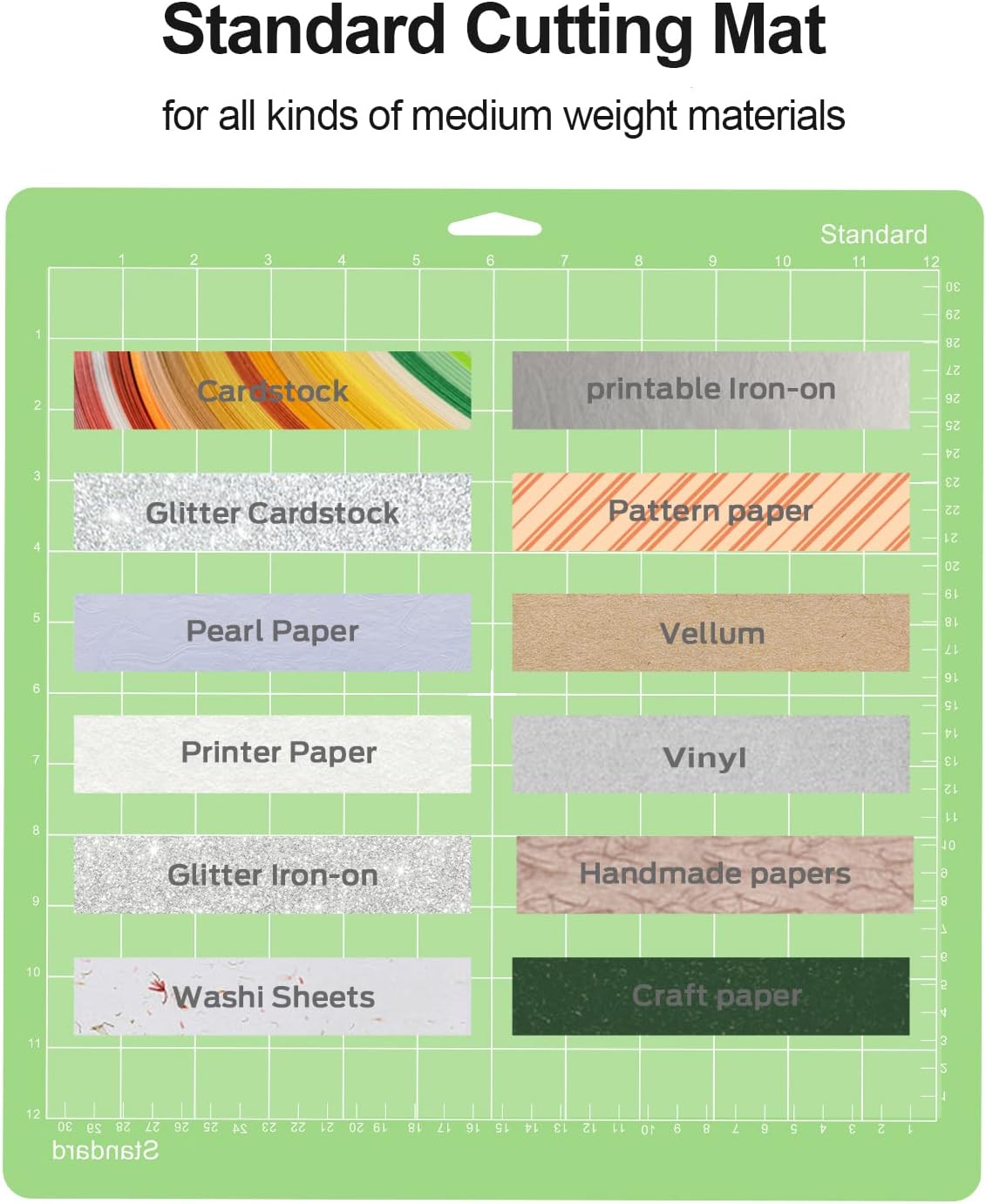 Cutting Mat, Compatible With Maker 3/Maker/Explore 3/Air 2/Air/One 12 Pack 12x12 Cut Mats Replacement Accessories Adhesive Sticky Green Cricket Standard Card