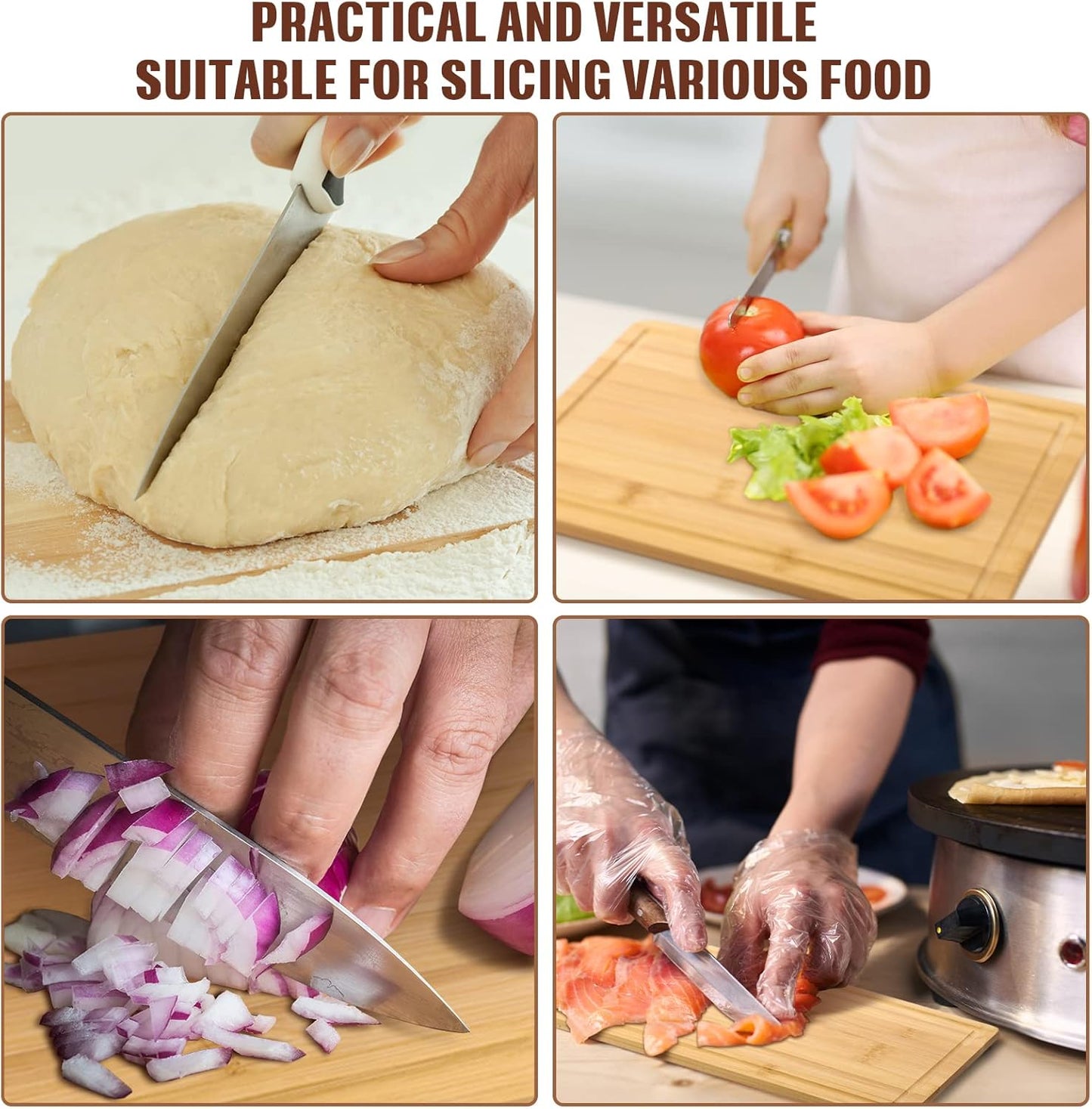 12 Pack Bulk Plain Cutting Board Set Kitchen Chopping Boards Rectangular Blank Cutting Board Wood Crafts Serving Board for Christmas Wedding DIY Engraving Gifts(Bamboo,12 x 8 Inch)