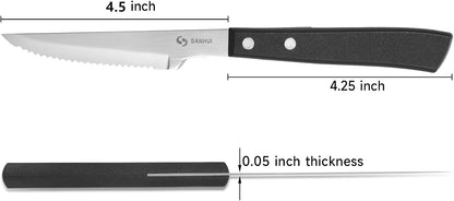 Steak Knives, Steak Knife Set of 8, German Stainless Steel Steak Knife Serrated, Silver