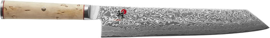 Birchwood SG2 Japanese Kiritsuke Knife, 9.5-inch, All Purpose Kitchen Knife, Karelian Birch Handle, 100-layer flower Damascus pattern, Handcrafted in Seki, Japan