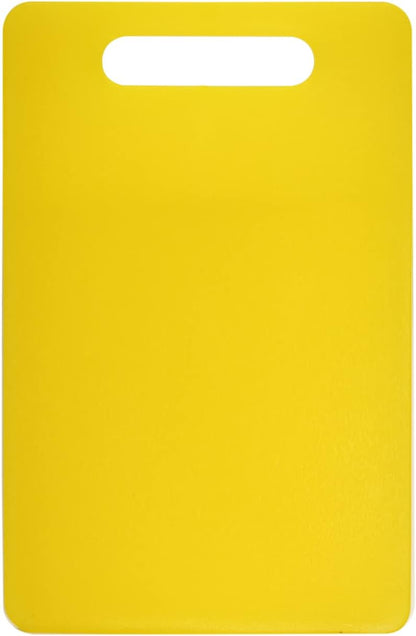 Plastic Utility Cutting Board with Handles, Food Safe PP Material, BPA Free, Dishwasher Safe, Thick Chopping Board, Large Size, Easy Grip Handle, for Kitchen (Yellow),14.2 x 9"
