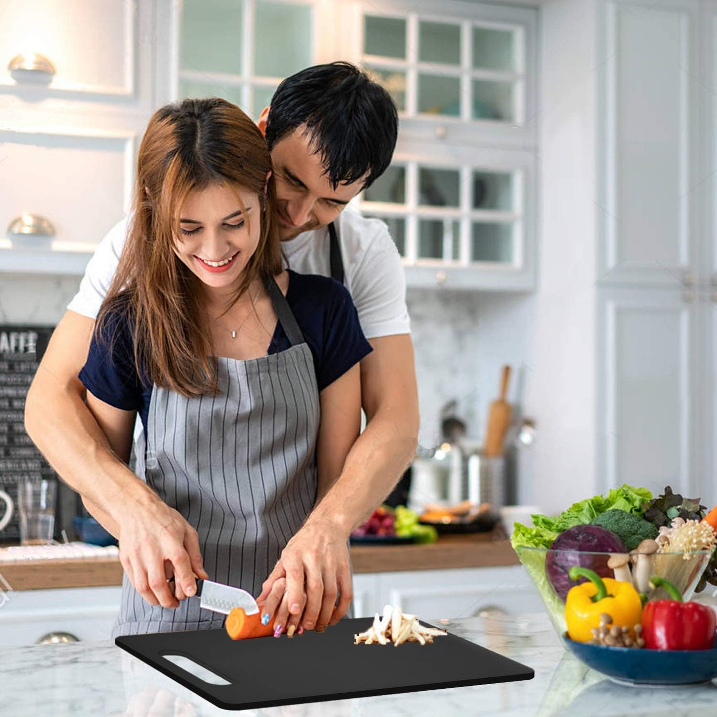 Plastic Utility Cutting Board with Handles, Food Safe PP Material, BPA Free, Dishwasher Safe, Thick Chopping Board, Large Size, Easy Grip Handle, for Kitchen (Yellow),14.2 x 9"