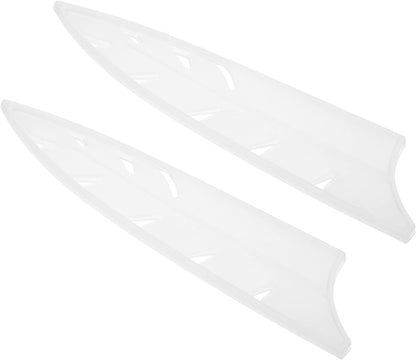 ABS Safety Knife Cover Sleeves for 8" Chef Knife, Universal Chopping Edge Guard Blade Protector Sheath for Kitchen Bar, White, 21.5cm L, Pack of 4